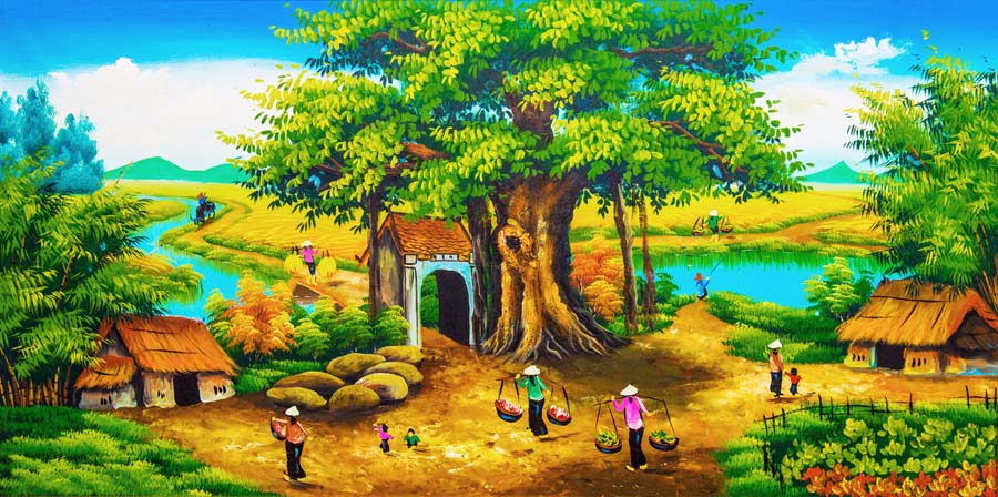 tranh-canvas-phong-canh-lang-que-11